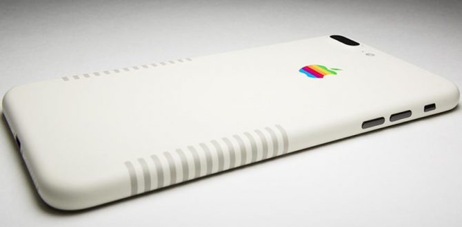 iphone 7 plus vintage by colorware 670x330 - Apple iPhone 7 Plus Retro Edition With Dark Beige Stripes, Apple Rainbow Logo is Here