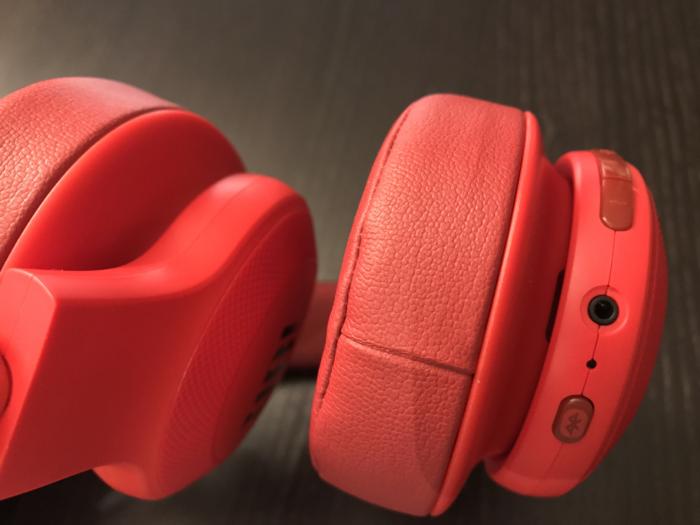 You can plug in a 3.5mm cable to run the headphones passively.  A Bluetooth button lets you pair mul