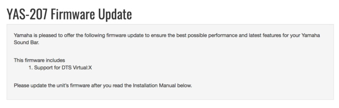 My review unit required a firmware update to activate DTS Virutal:X functionality.