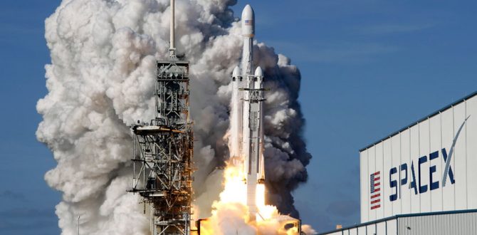 Falcon 9 SpaceX heavy rocket lifts off 670x330 - SpaceX’s Global Internet Access Goal to Begin With ‘Starlink’ Demo Satellite Launch