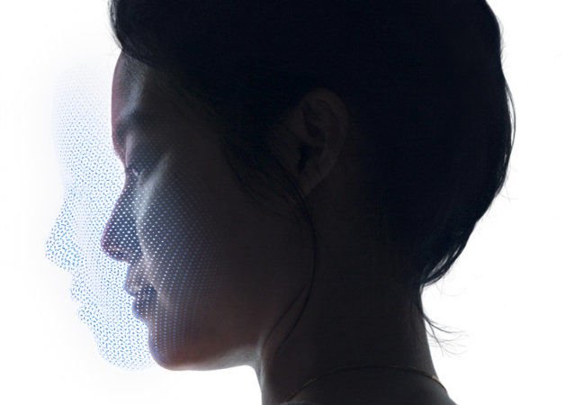 Promo from apple of iPhone X's FaceID using TrueDepth tech