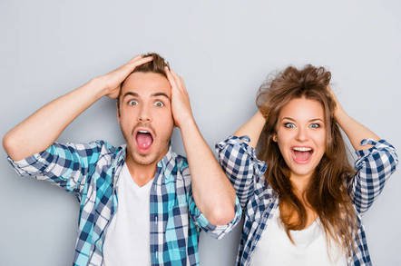 shocked couple screaming shutterstock - A computer file system shouldn’t lose data, right? Tell that to Apple
