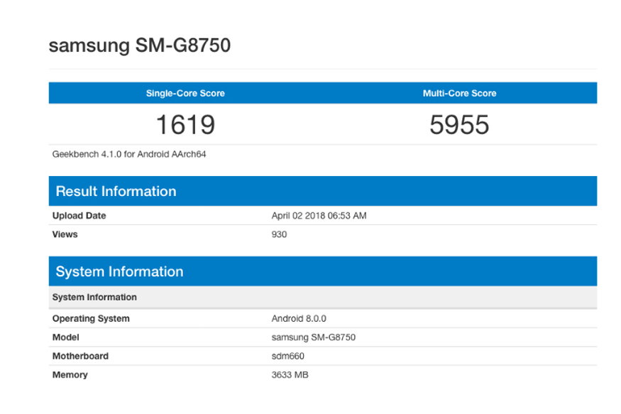 Samsung Galaxy S9 Mini Geekbench