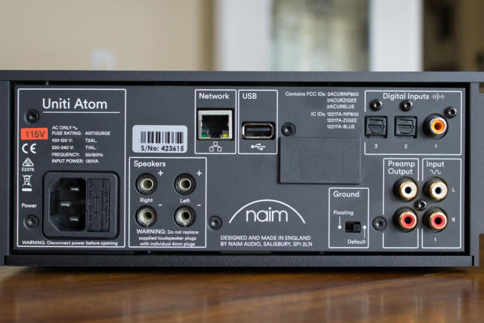 Naim Uniti Atom rear panel