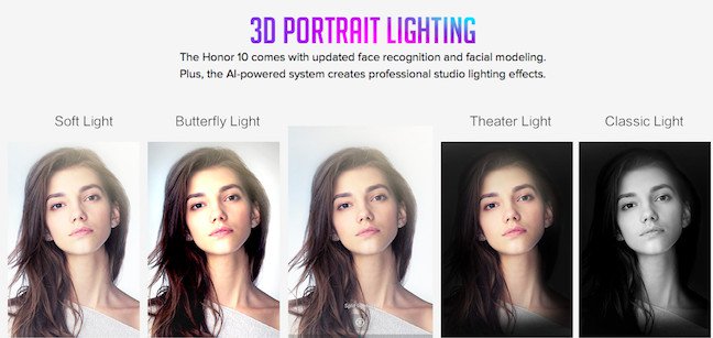 Honor 10 3d portrait lighting 